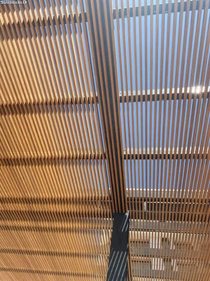 Fondo de fibra de bambú acanalada para interiores, panel de pared de bambú - Foto 5