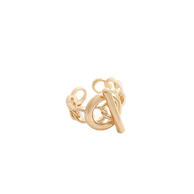 Forma de corrente, anéis de moda feminina banhado a ouro - Foto 3