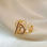 Forma de corrente, anéis de moda feminina banhado a ouro - Foto 4