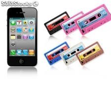 Forro Silicona iPhone 4/4s (Blanco) Estilo a un cassette