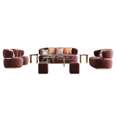 Foshan Salon Furniture Luxury Curved Furniture Italian Living Room Velvet Cheste