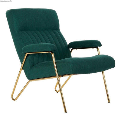 Fotel DKD Home Decor 8424001795499 Złoty Metal Poliester Kolor Zielony (69 x 90