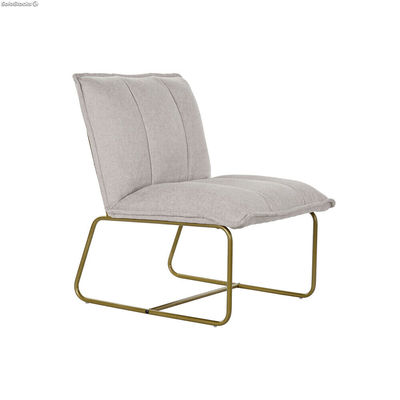 Fotel DKD Home Decor Beżowy Złoty Metal Poliester (66 x 71 x 77 cm)