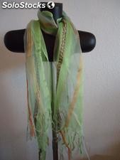 Foulard Zefir &quot;Verano&quot; en vert tendre avec bande decorative