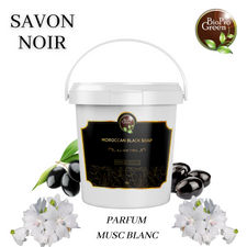 Fournisseur Savon noir Marocain au MUSC BLANC en gros Poids net: 1 , 5 et 15 kg