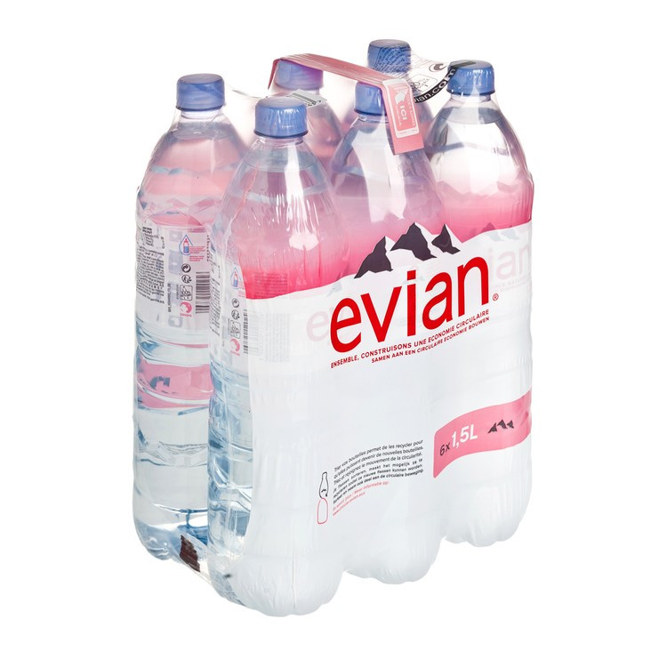Eau pétillante 750 ml - Bouteille d'eau en Verre - Evian