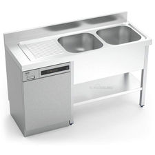 FREGADERO INOX CON MUEBLE 1 SENO DERECHA 1200X600X850H