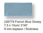 French blue glossy 7.5X15.0