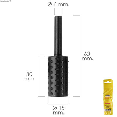 Fresa Rotativa Para Madera Cilindrica 15 mm. Para Taladro / Fresadora