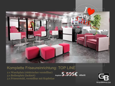 Friseurmöbel, Sparset komplett: Friseureinrichtung Top Line Plus für 5.105€!