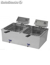 Friteuse gastronorme double cuba avec robinet 2/3 x 200 x (2)