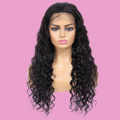 Front lace parrucca con capelli humani lisci, capelli ricci - Foto 4