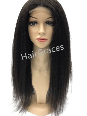 Front Lace wig Kinky-Yaki Human Hair Perruque naturel
