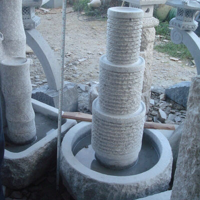 Fuente de agua cascada 3 niveles tallado en piedra natural decoración jardines