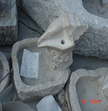 Fuente de agua de granito tallado para jardín y público H45cm