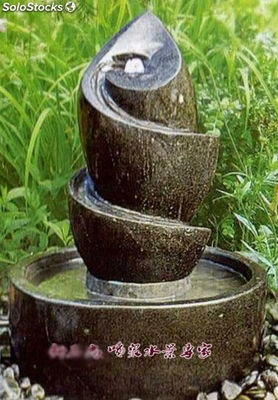 Fuente de agua decorativa de piedra tallada para jardín 40x40x60cm