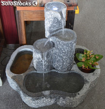 Fuente de agua decorativa de piedra tallada para jardín 40x40x60cm