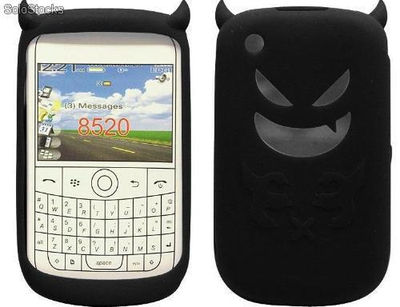 Funda Carcasa Blackberry Curve 8520 9300 Diablo Negra regalo protector pantalla