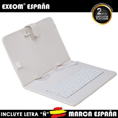 Funda con Teclado en Español Tablet Pc 7&quot; Exeom CoverPAD X70 Blanca