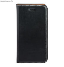 Funda de piel PU tipo libro con tarjetero Huawei P8 Lite color negro