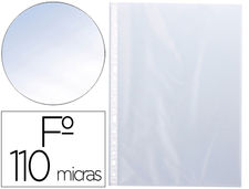 Funda multitaladro q-connect folio pvc 110 micras cristal caja 100 unidades