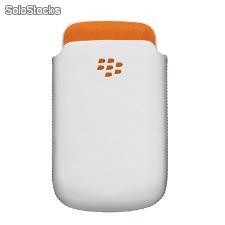 Funda Piel Pocket Original BlackBerry 9300 8520 97xx - Blanca Naranja