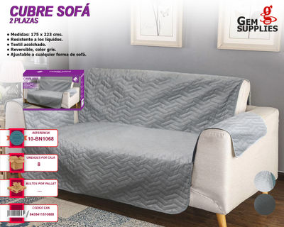 Funda Reversible Protege Sofá Cubre Sofa 2 Plazas We Houseware