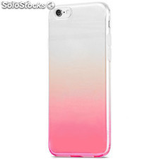Funda TPU de gel degradada rosa y transparente para iPhone 7