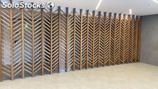 Fundo da grade da TV resistente a rachaduras, decoração de casa, parede de bambu