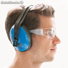 Gafas de seguridad &quot;FLAT&quot; con cápsula de protección auditiva Hygostar