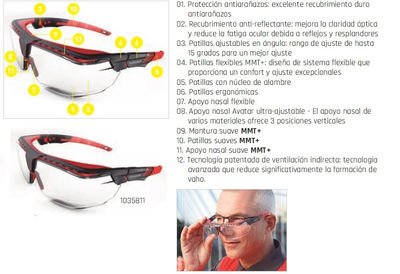 Gafas seguridad para usar sobre gafas graduadas. Honeywell Avatar otg 1035810 - Foto 3