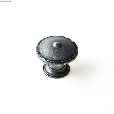 Gałka Rei 3121 Okrągły Srebrzysty Metal 4 Sztuk Zużyty ( 30 x 24 mm)