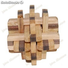 Game cube 2 farben - holz - wit - puzzle - 8 x 8 cm