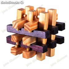 Game cube holz abnehmbare - wit - puzzle - 7 x 7 cm