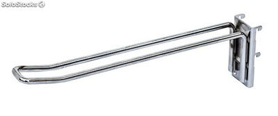 Gancho Doble con chapa para paneles perforados (Largura 25 cm) - Sistemas David