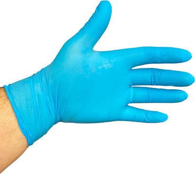 gants nitrile jetables bleu