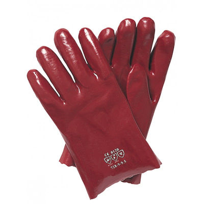 Gants pvc rouge 27 cm.