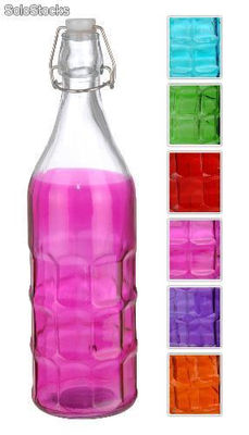 Garrafa de vidro de 1 litro. cores sortidas