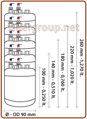 Gasatore - carbonatore acqua INOX 316 da 0,250lt. a 1,27lt. 1/8&amp;quot; F. - Foto 4