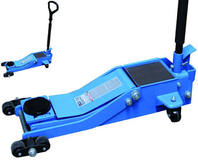 Gato hidraulico de taller extraplano con pedal, 2 tn. ( 70 - 500 mm.) con ruedas