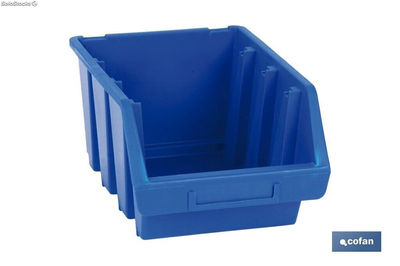 Gaveta apilable almacenamiento Súper color azul | Con porta etiquetas |
