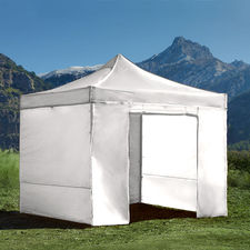 Gazebo pieghevole 3x3 rosso + 4 teli laterali . pvc a 350g metro