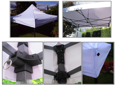 Gazebo pieghevole 3x4.5 blu + 4 teli laterali . pvc a 350g metro - Foto 2