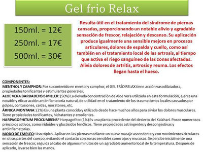 Gel Frío Relax (Pain Gel) Mediano 250 ml con 50% de Aloe Vera - Foto 3