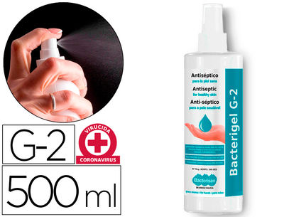 Gel hidroalcoholico antiseptico bacterigel G2 para manos limpia y desinfectasin