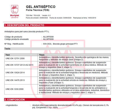 Gel hidroalcoholico desinfectante.5 Litros. Virucida.Registro en AEMPS. - Foto 2