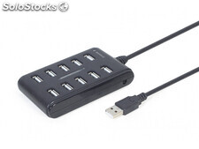 Gembird 10-port usb 2.0 hub juodas uhb-U2P10P-01