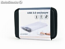 Gembird USB 3.0 2.5 Gehäuse für 9.5 mm Laufwerke transparent EE2-U3S9-6