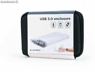 Gembird USB 3.0 2.5 Gehäuse für 9.5 mm Laufwerke transparent EE2-U3S9-6