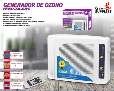 Purificador de aire por iones de plasma y ozonizador CDP 050